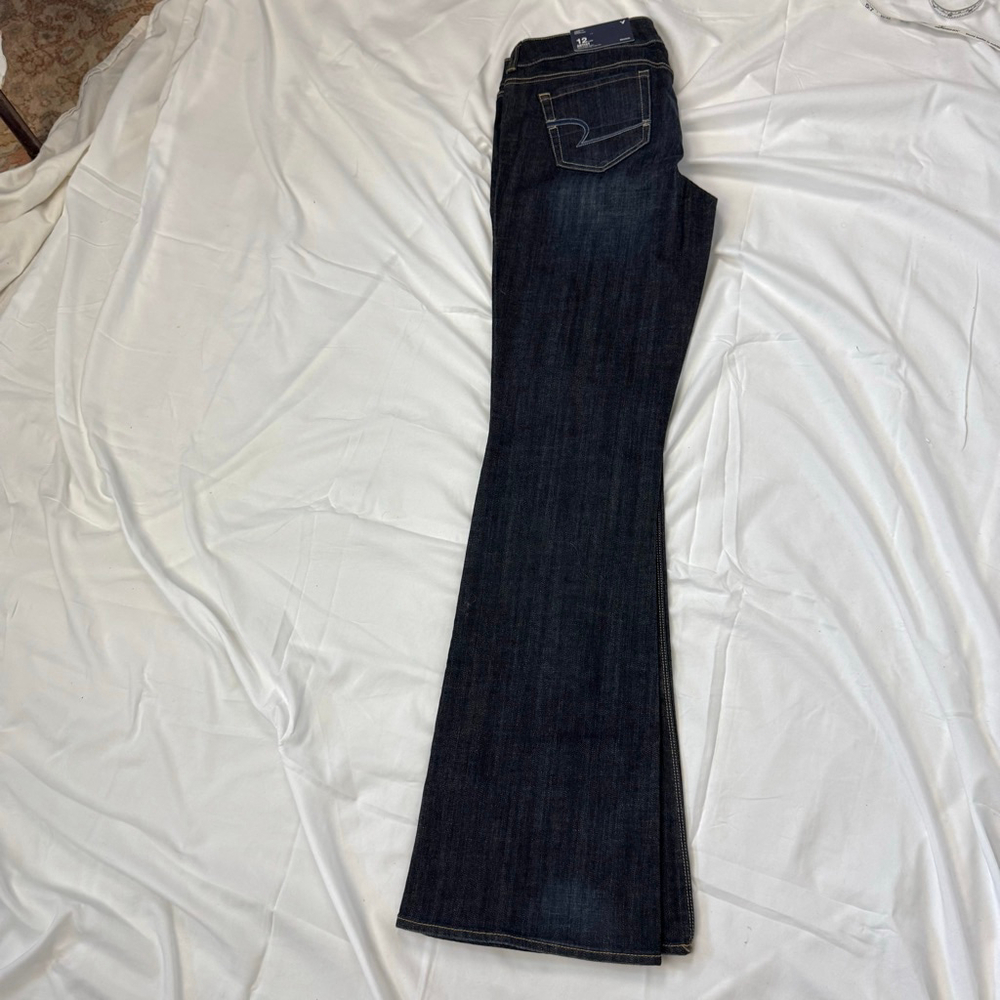NWT New American Eagle Denim Jeans Artist Boot Cut Flare Women's 12 X Long Y2K - Picture 13 of 14